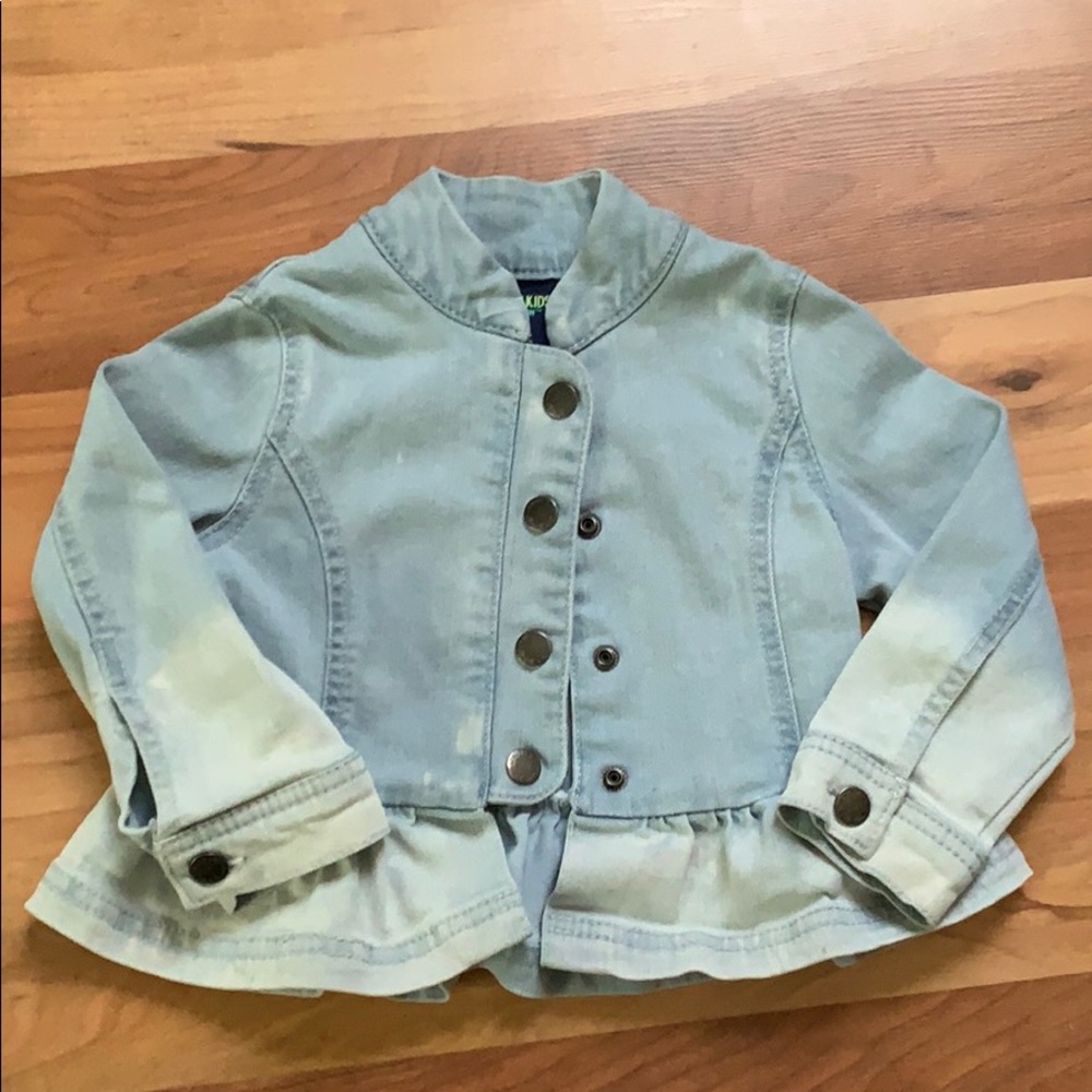 Peplum snap front jean jacket 2T